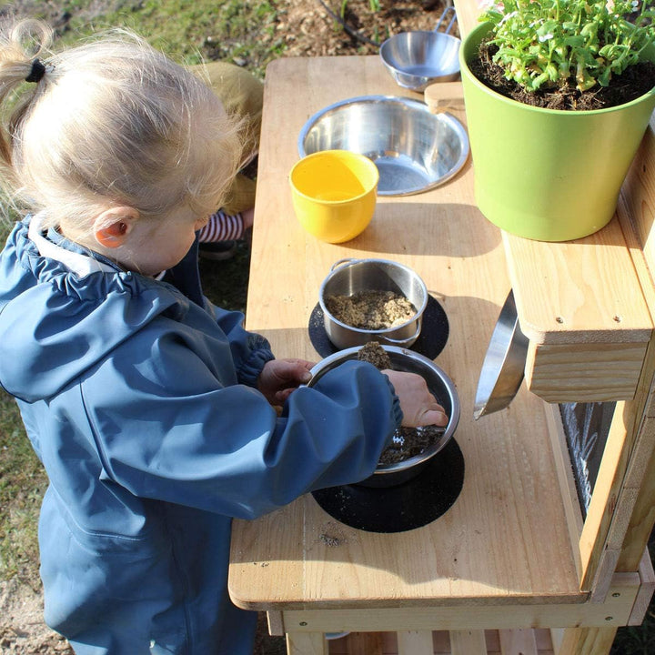 Sun Matschküche mit Tafel aus Holz - Outdoorküche für Kinder