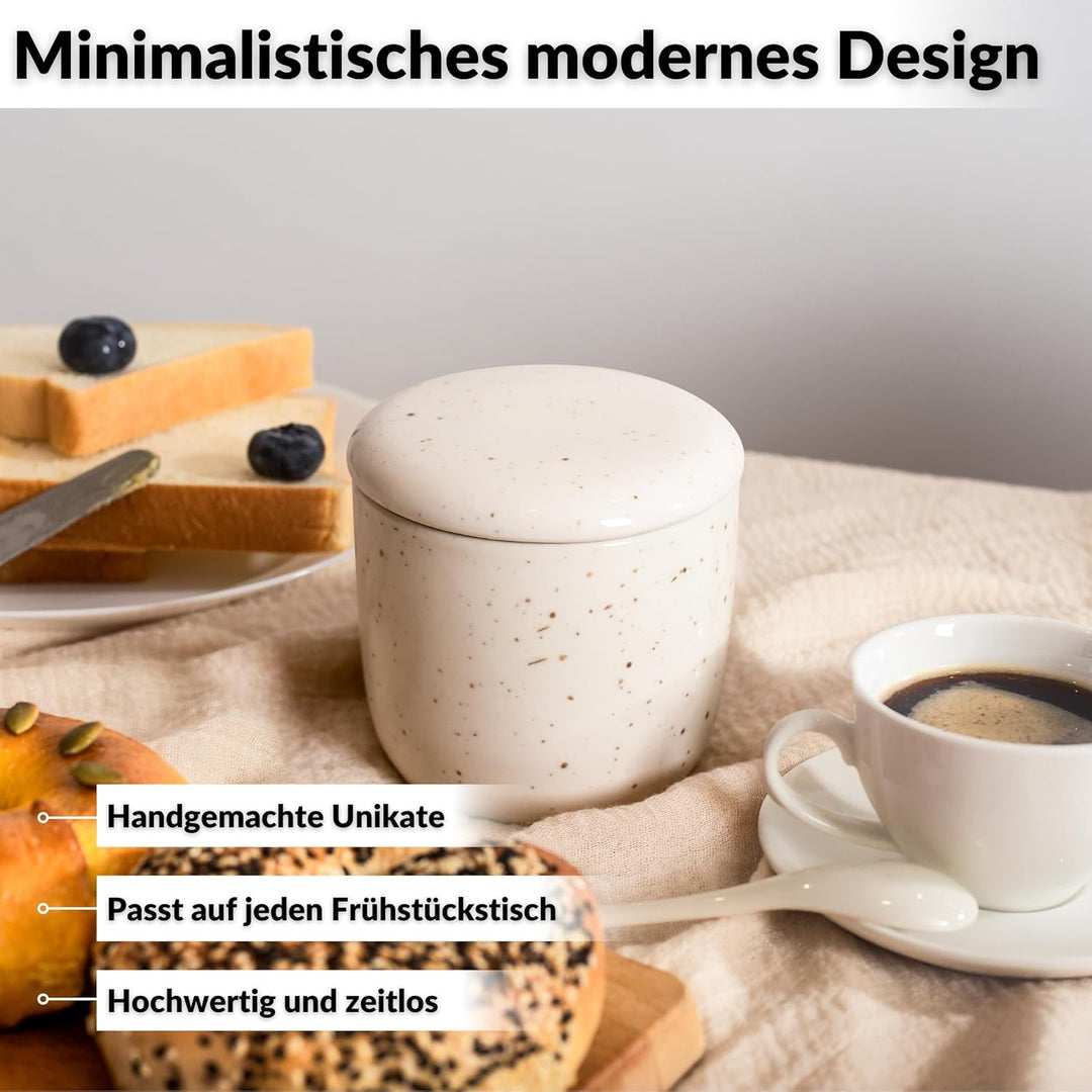 DEKAZIA® Französische Butterdose Wassergekühlt | Butterglocke, Butterfass, Französischer Buttertopf,
