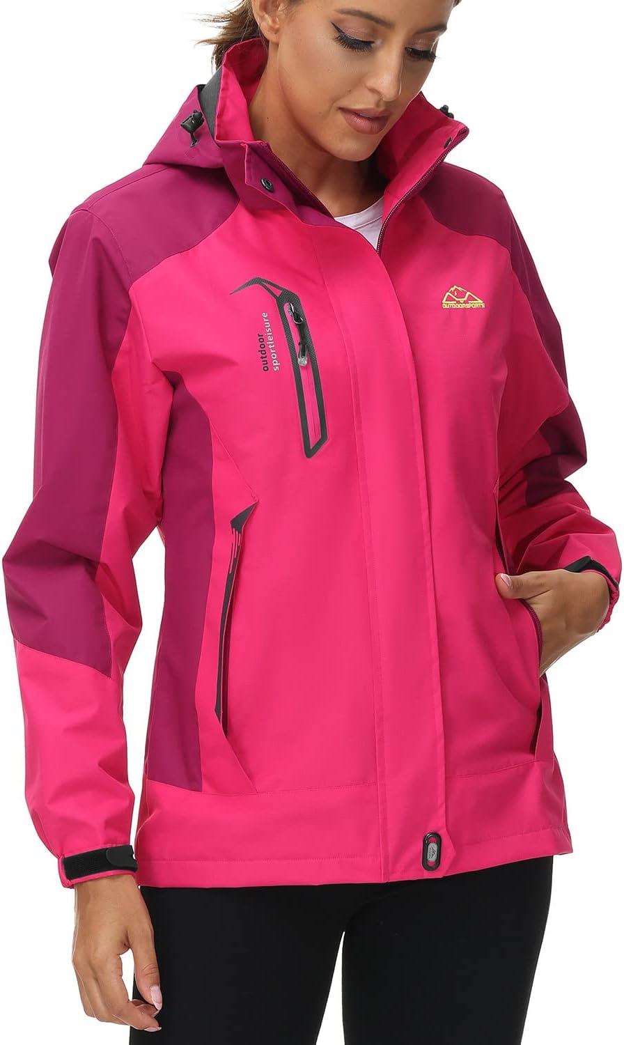 YSENTO Damen Outdoor Wanderjacke Wasserdicht Übergangsjacke Leicht Atmungsaktie Regenjacke Funktions