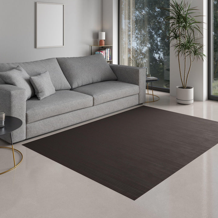 DE-COmmerce Bambusteppich MASSIVE Ebony, 50x80 cm, 17mm gehärtete Stege, Teppich ohne Bordüre, Bambu