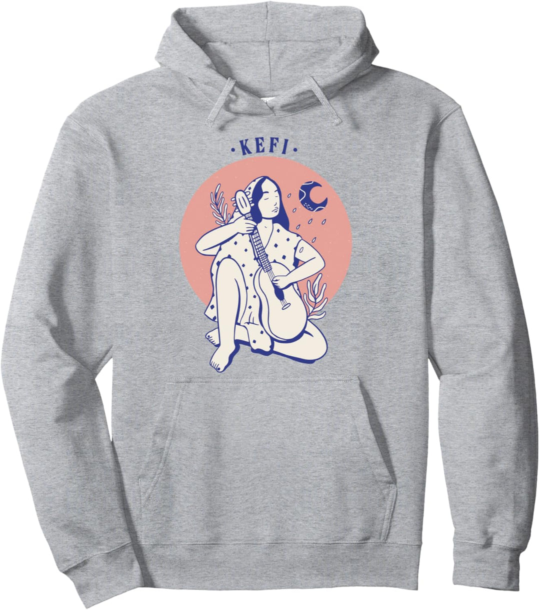 Kefi Freude Frau Griechisch Griechenland Geist Motivierend Pullover Hoodie