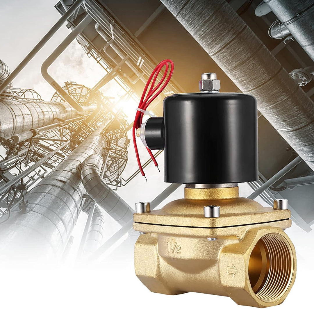 Magnetventil DN40 1-1/2 "Zwei Wege Messing Elektromagnetventil Normalerweise Geschlossen 220VAC für