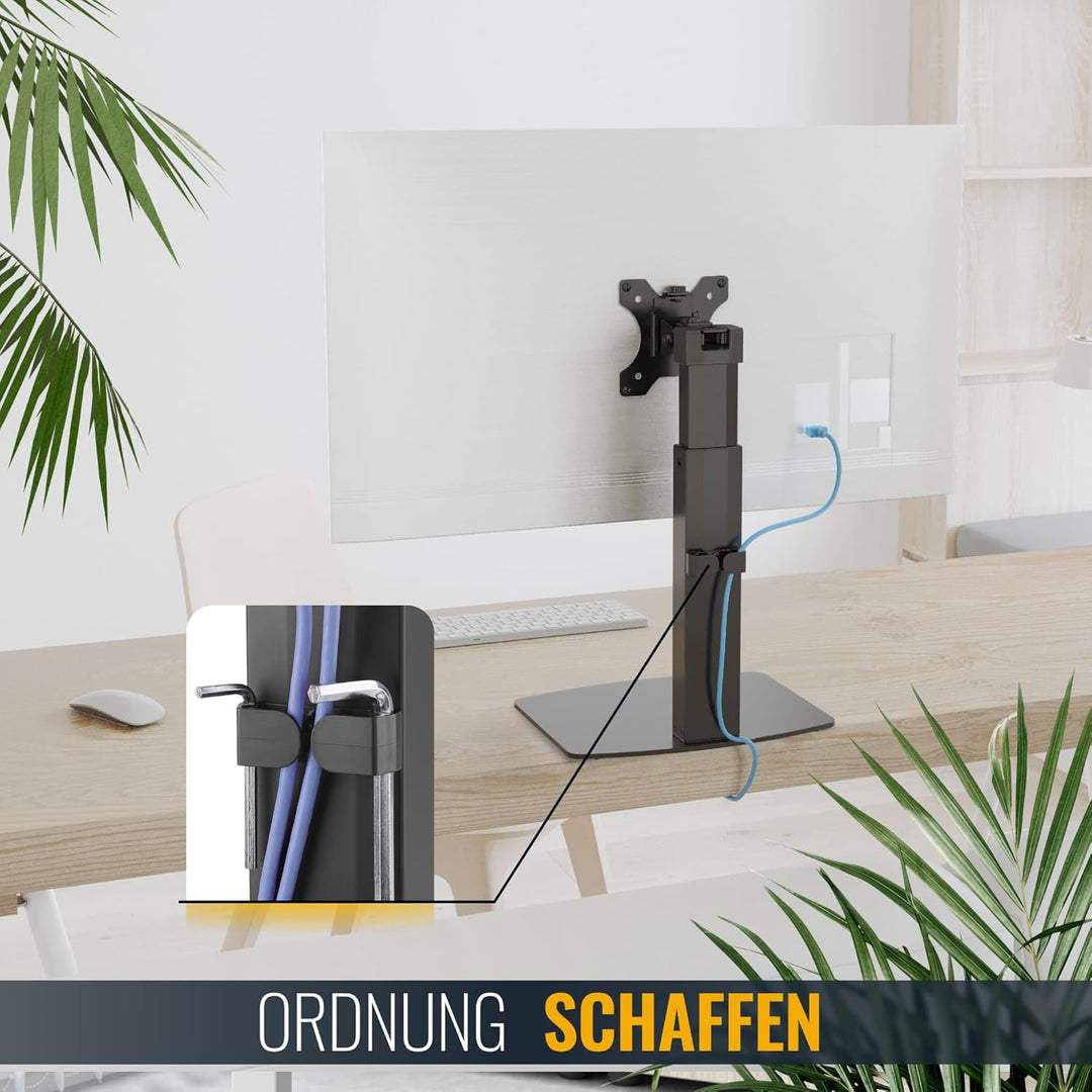 RICOO Monitor Halterung Tisch, VESA Tischhalterung für 17-32 Zoll, Monitorhalterung 1 Monitor Arm TS
