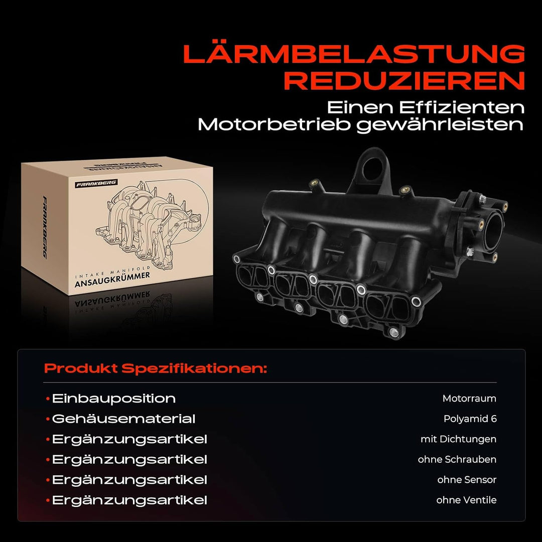 Frankberg Ansaugkrümmer mit Dichtring Kompatibel mit Doblo Cargo 263 1.2L 2010-Heute Grande Punto 19