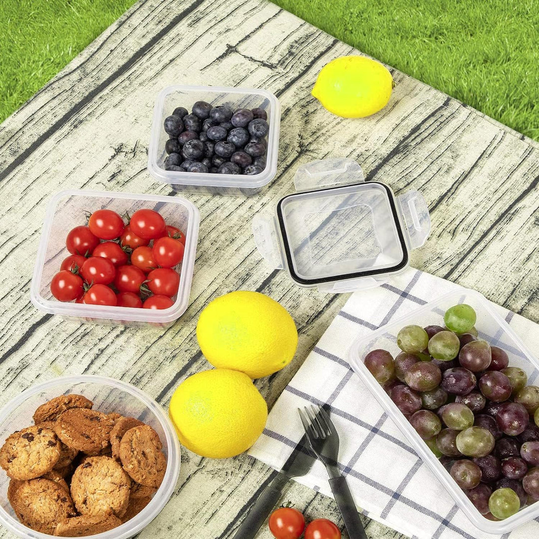 Queta 34Pcs Frischhaltedosen Set Kunststoff Lebensmittelbehälter 10 Grösse Vorratsdosen Gefrierdosen