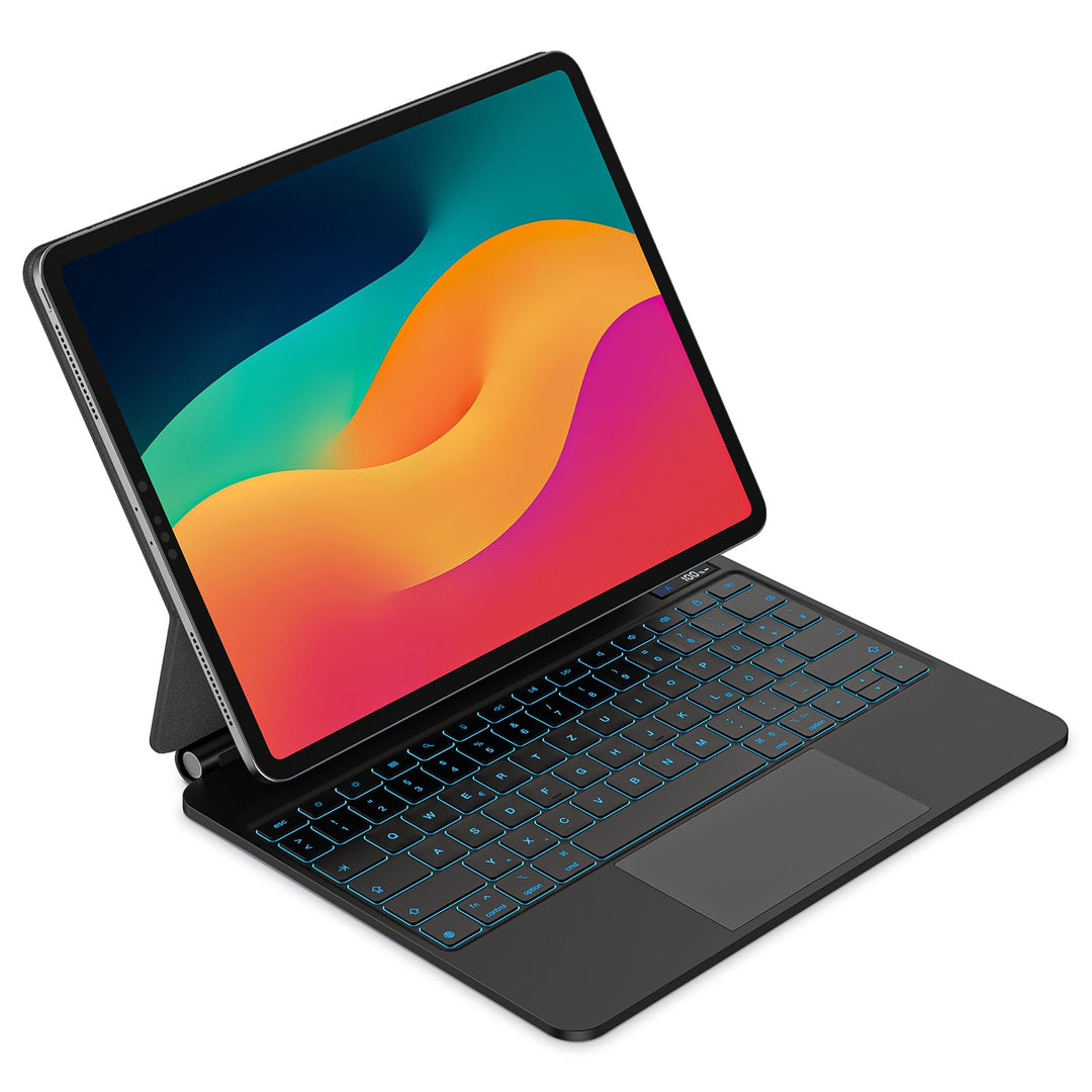 Bettdow für iPad Air 13 Zoll M3 2025/M2 2024/iPad Pro 12.9" Tastatur Hülle, Schwebendes Magnetisches