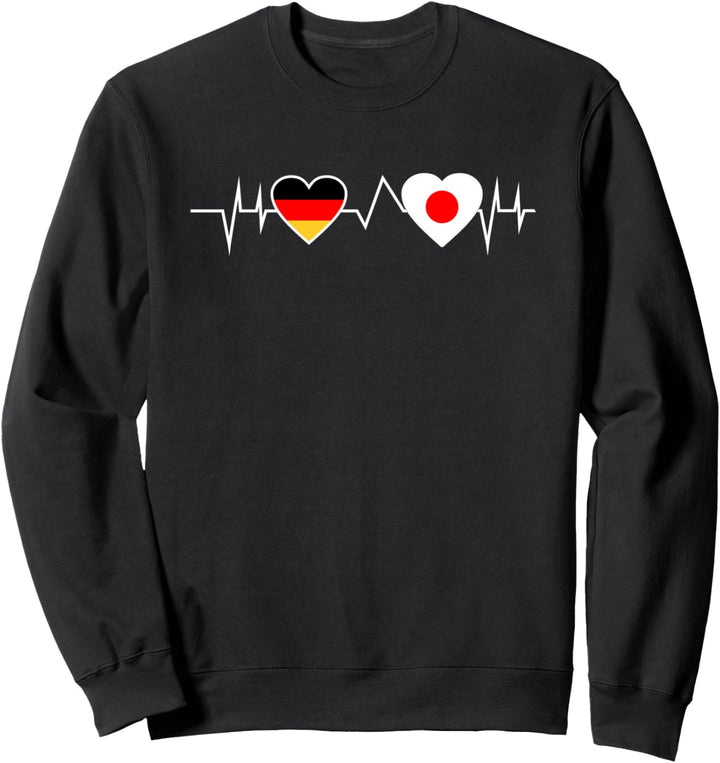 Japaner Deutscher Deutschland Japan Herzschlag Sweatshirt