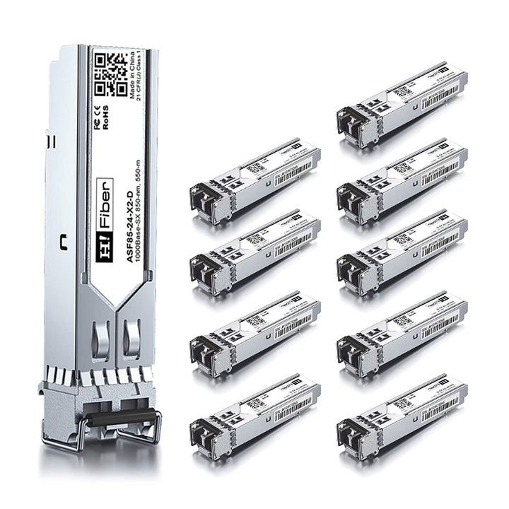10 Stück, 1000BASE-SX SFP Transceiver, SFP zu LC, 1.25G Multimode modul Kompatibel mit Cisco GLC-SX-