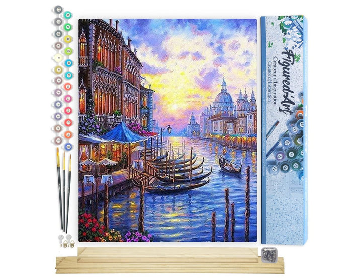 Figured'Art Malen Nach Zahlen Erwachsene Mit Rahmen Der Grosse Kanal in Venedig - Paint by Numbers B