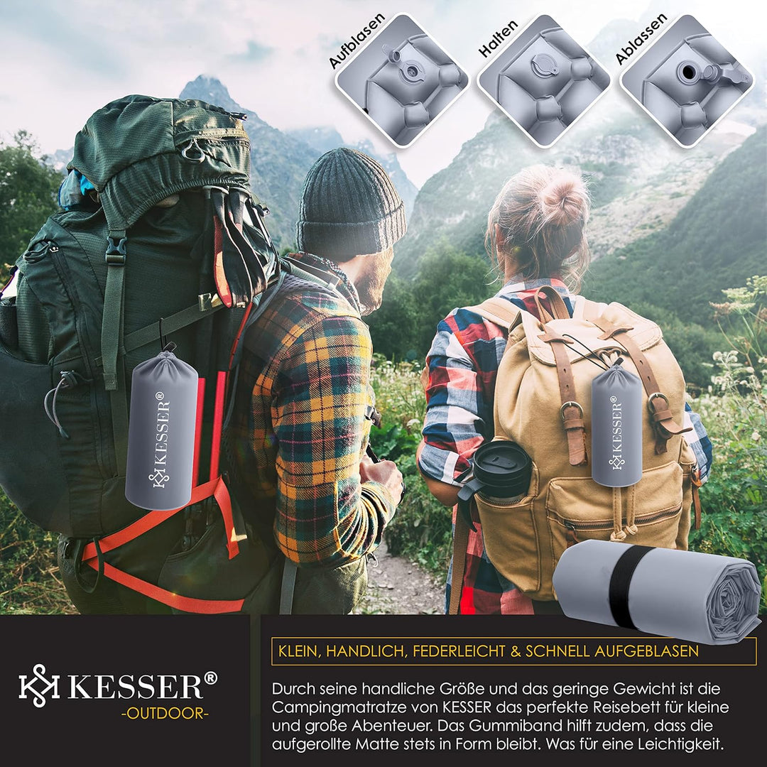 KESSER® Camping Matratze Isomatte Aufblasbare Luftmatratze Campingmatte, inkl. Tragebeutel Outdoor U