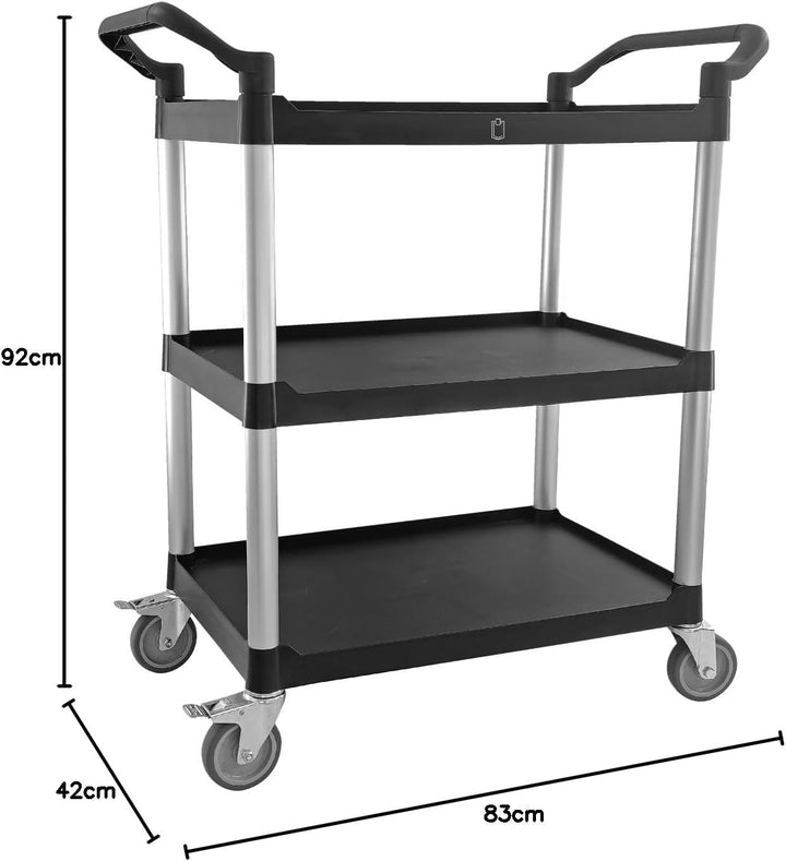 METRO Professional Servierwagen GPT1003, Polypropylen/Aluminio, 44 x 68.5 x 25 cm, schwarz