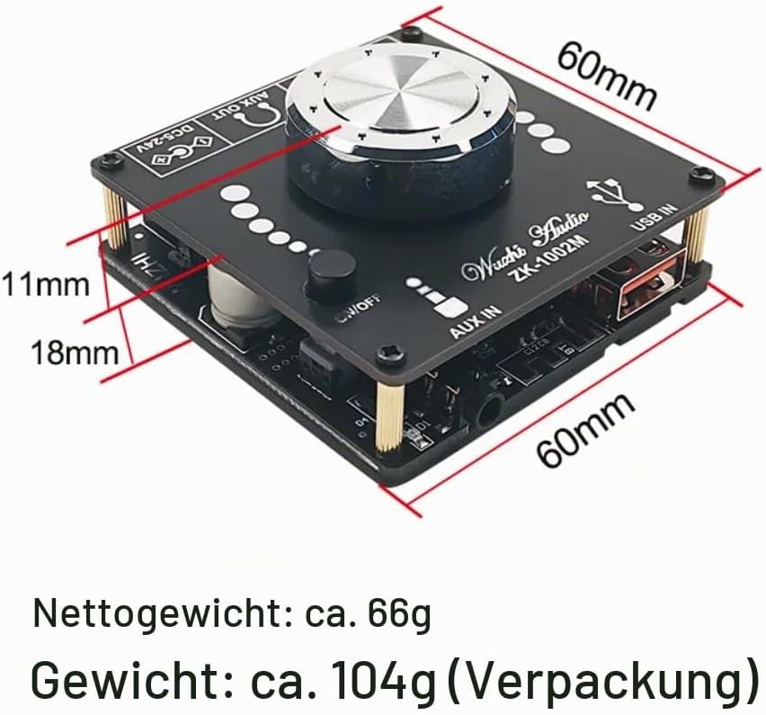 DollaTek 100W + 100W Bluetooth 5.0 Power Audio-Verstärkerplatine Stereo AMP Amplificador Heimkino AU