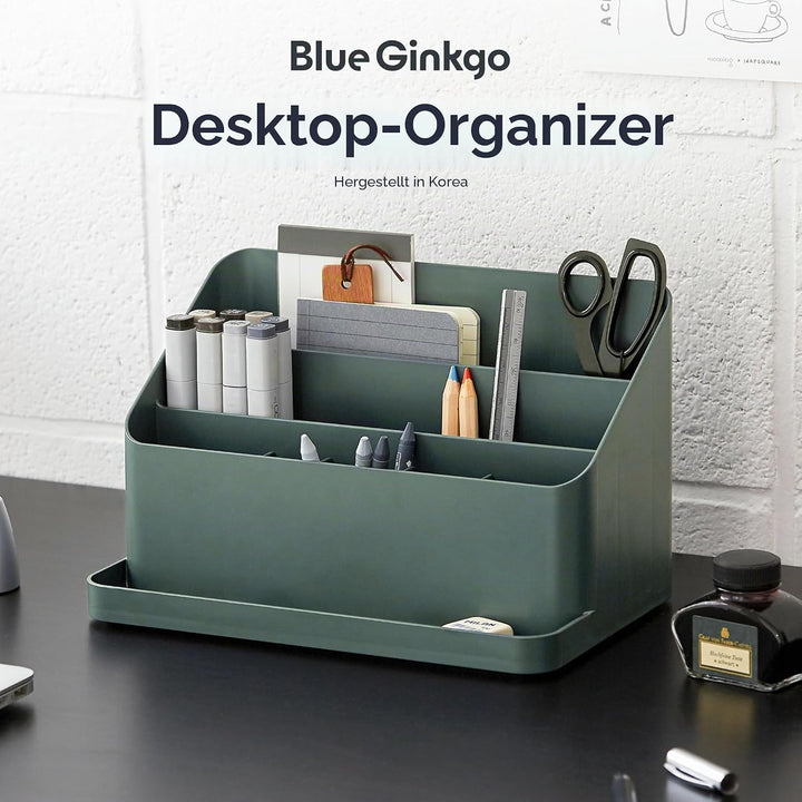 BLUE GINKGO Schreibtisch-Organizer – Aufbewahrung aus Korea für Stifte, Notizen, Briefe und Bürobeda