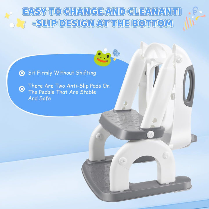 Toilettensitz Kinder WC Toilettentrainer mit Treppe 8 Einstellbare Höhen Tritthocker für Kloaufsatz