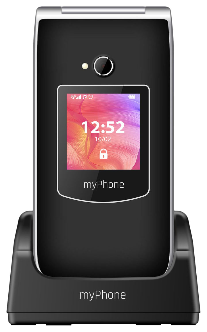 MP myPhone myPhoneRumba 2 Schwarz 2.4” Farbdisplay Klapphandy ohne Vertrag mit Grossen Tasten und Ka
