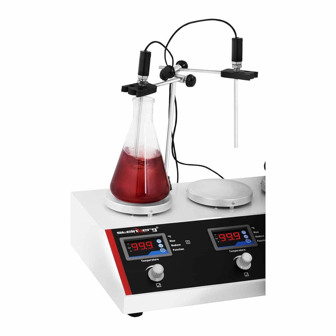 Steinberg Systems Magnetrührer mit Heizplatte SBS-MR-1600/6 (6 Stellplatten Ø 12 cm, 5-99°C, 1000 ml