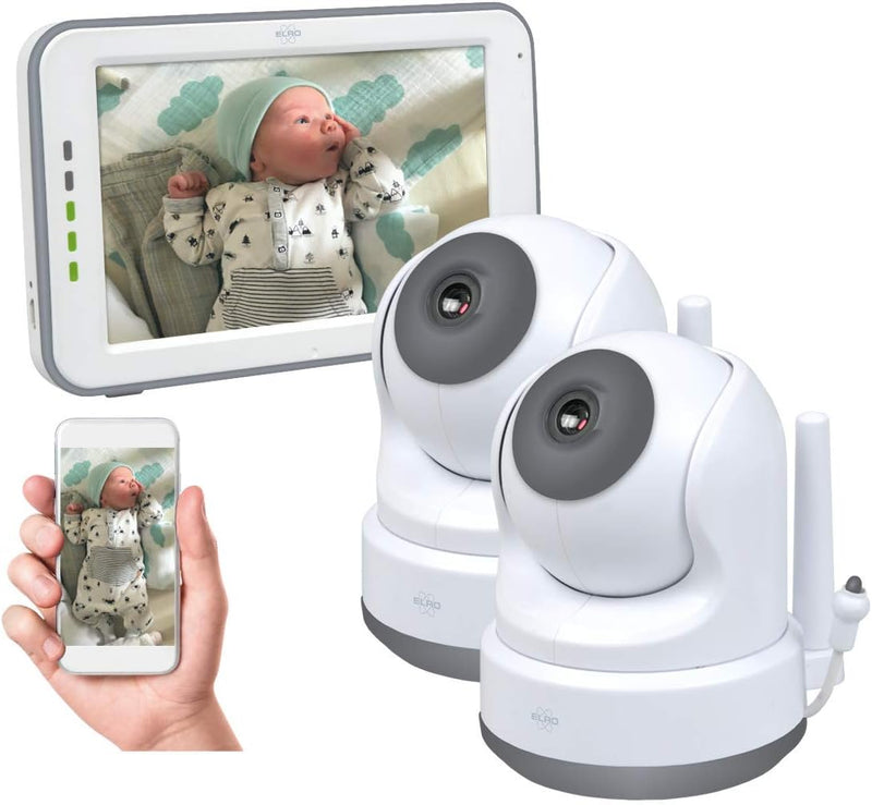 ELRO BC3000-2 Babyphone Royale-Babyfon-mit 12,7 cm Touchscreen Monitor HD-und App-Mit extra Kamera,