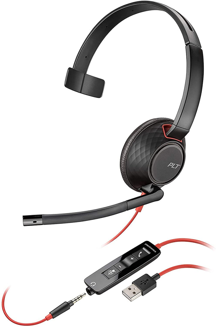 Plantronics – Blackwire 3215, kabelgebundenes USB-C Headset – Ein-Ohr Headset (Mono) mit Mikrofonarm