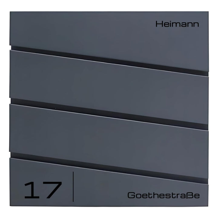 Verda Designer Briefkasten mit Zeitungsrfach, Postkasten, Wandbriefkasten, 2X Schlüssel, abschliessb