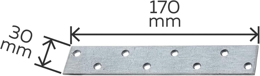 Alberts 847975 Flachverbinder | schmal | sendzimirverzinkt | 170 x 30 mm | 50er Set 170 x 30 mm / 50
