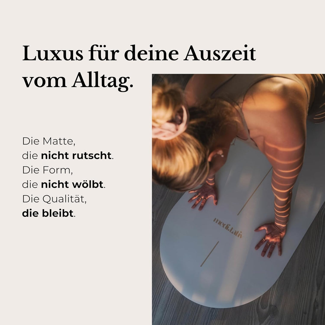 Ovale Yogamatte & Pilatesmatte in Kapselform | 190×68×0,42cm | Gelenkschonend & Rutschfest aus Natur