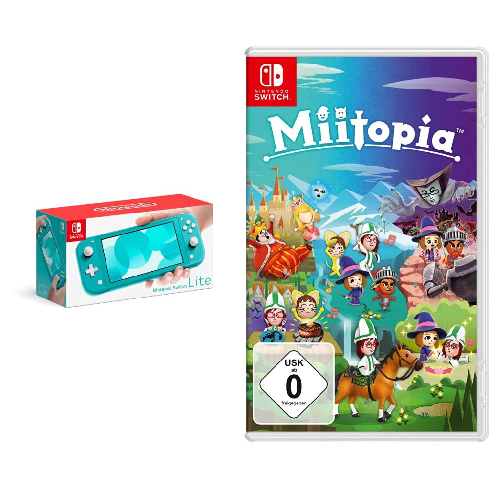 Nintendo Switch Lite, Standard, türkis-blau + Miitopia