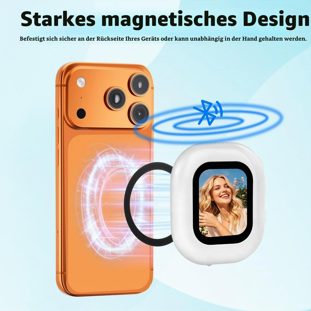 RUIZHI Handy Selfie Monitor, Magnetischer Smartphone Rückkamera Magnetisch Vlog Bildschirm für iPhon