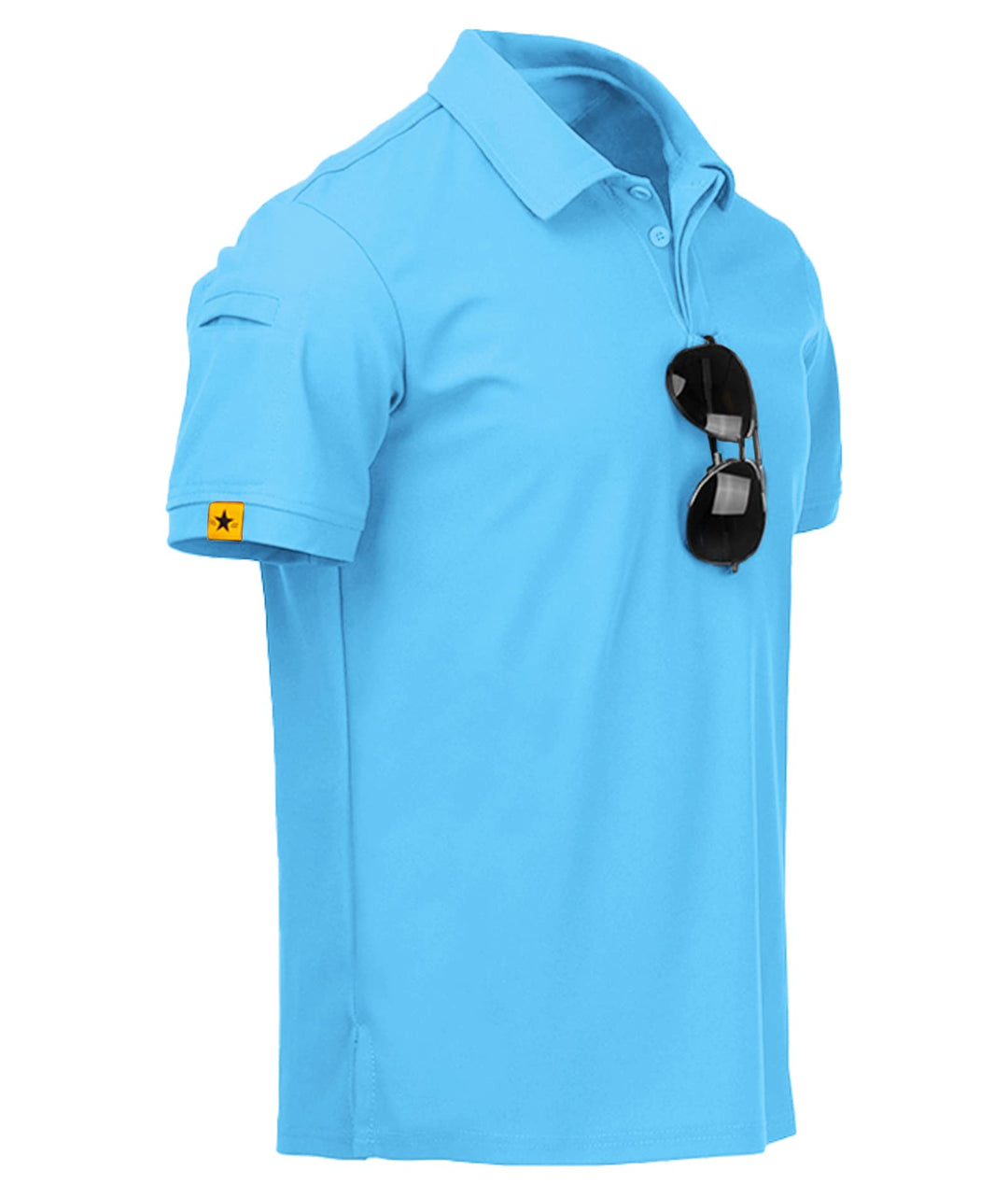geeksport Poloshirt Herren Kurzarm Freizeit Sport Polo Golf Tshirts Männer Polohemd Himmelblau XXL,