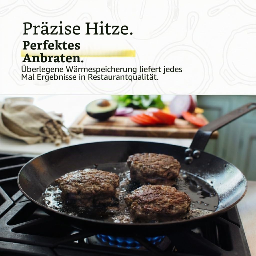 Lodge CRS12 12 in. Erfahrene Carbon Steel Skillet 30,5 cm Pfanne, 30,5 cm Pfanne