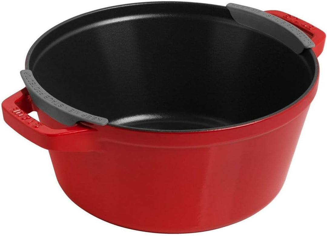 STAUB La Cocotte Kochtopfset, 2-tlg rund Gusseisen Kirsch-Rot Kochtopf Topf
