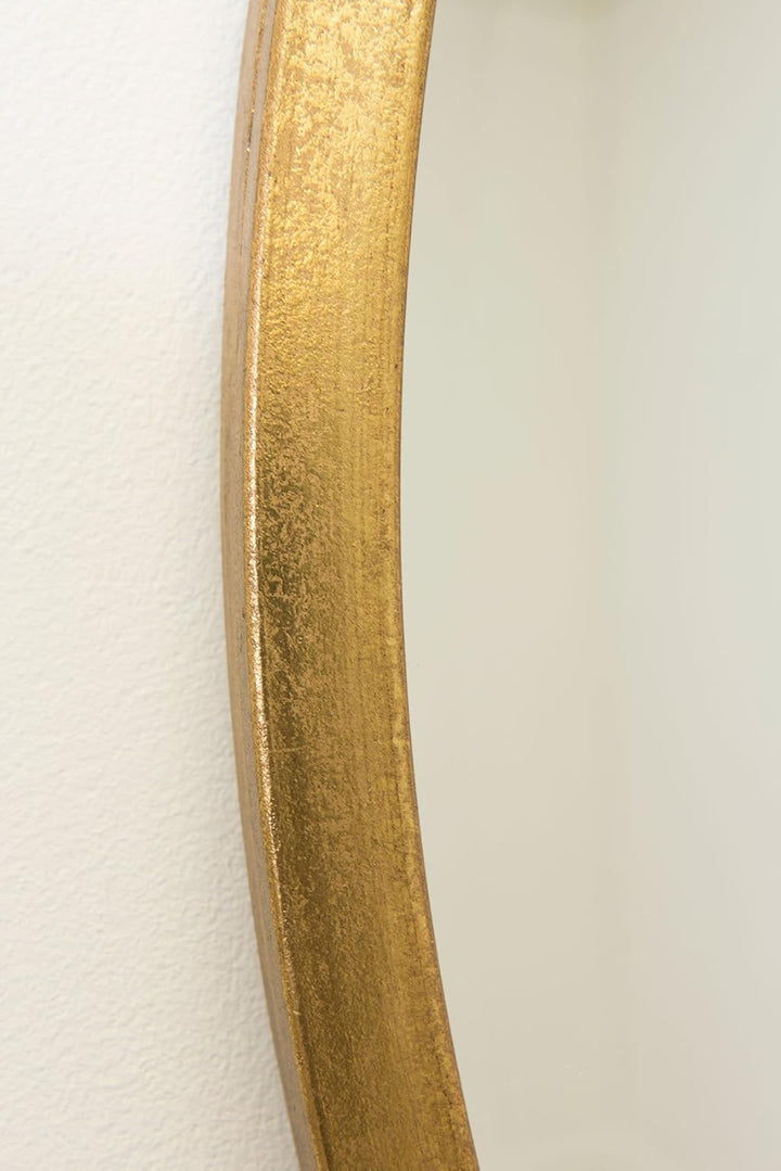Melody Maison Grosser runder Wandspiegel mit goldfarbenem Rahmen, 80 x 80 cm