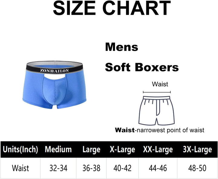 BIATWOWR Herren Boxershorts mit atmungsaktivem Stoff Micro-Mesh erhöhtem Front und Rückenöffnung ohn