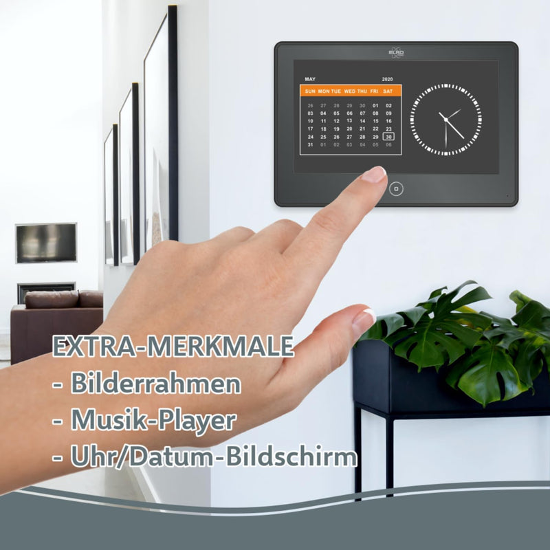 ELRO PRO PV40 Full HD Video-Türsprechanlage für 2 Familien, 1080P, 2x 7 Zoll Farbmonitore, Voicemail