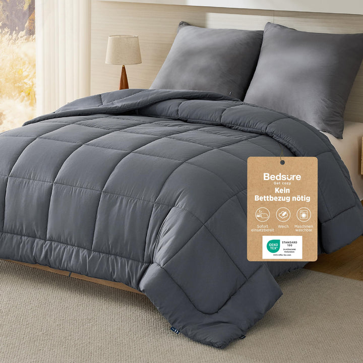 BEDSURE Bettdecke 135x200 Ganzjahresdecke 4 Jahreszeiten, Steppdecke für Allergiker 300GSM Duvet 135
