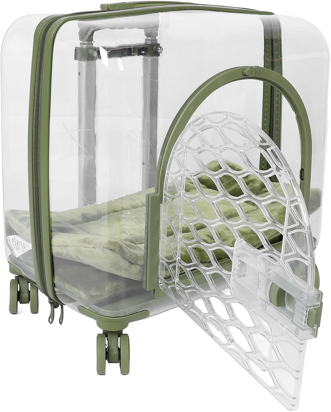 Transparente Transportbox für Haustiere, Vollständig Atmungsaktive Katzentransportbox mit Einziehbar