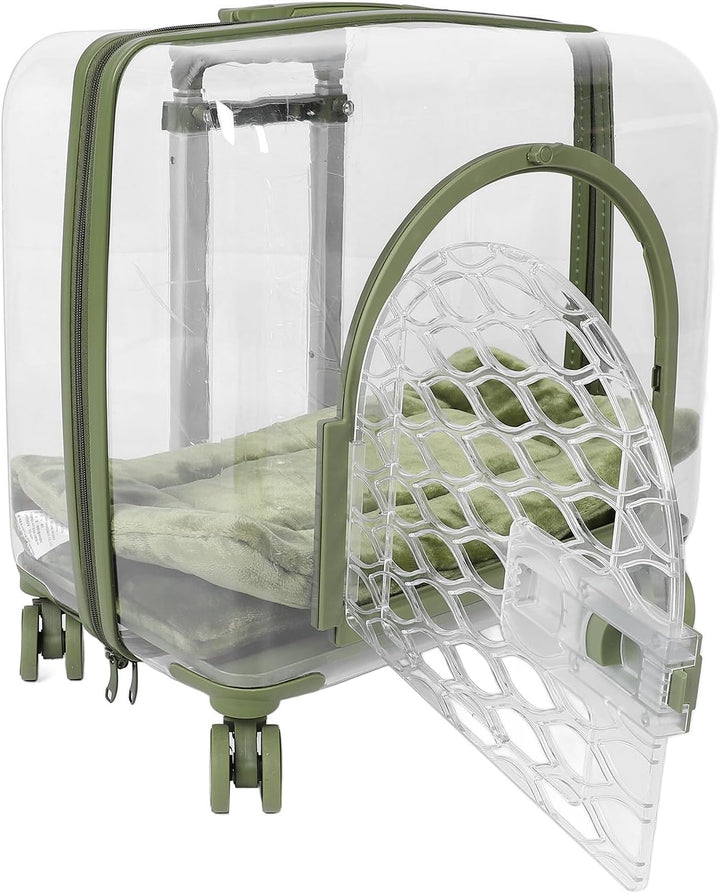 Transparente Transportbox für Haustiere, Vollständig Atmungsaktive Katzentransportbox mit Einziehbar