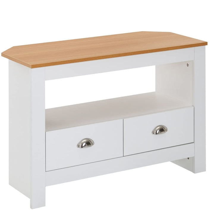 Beauty.Scouts Lowboard Julie weiss/Eiche 85x58x39cm Fernsehtisch Board Regal Schubfächer Kommode Sch