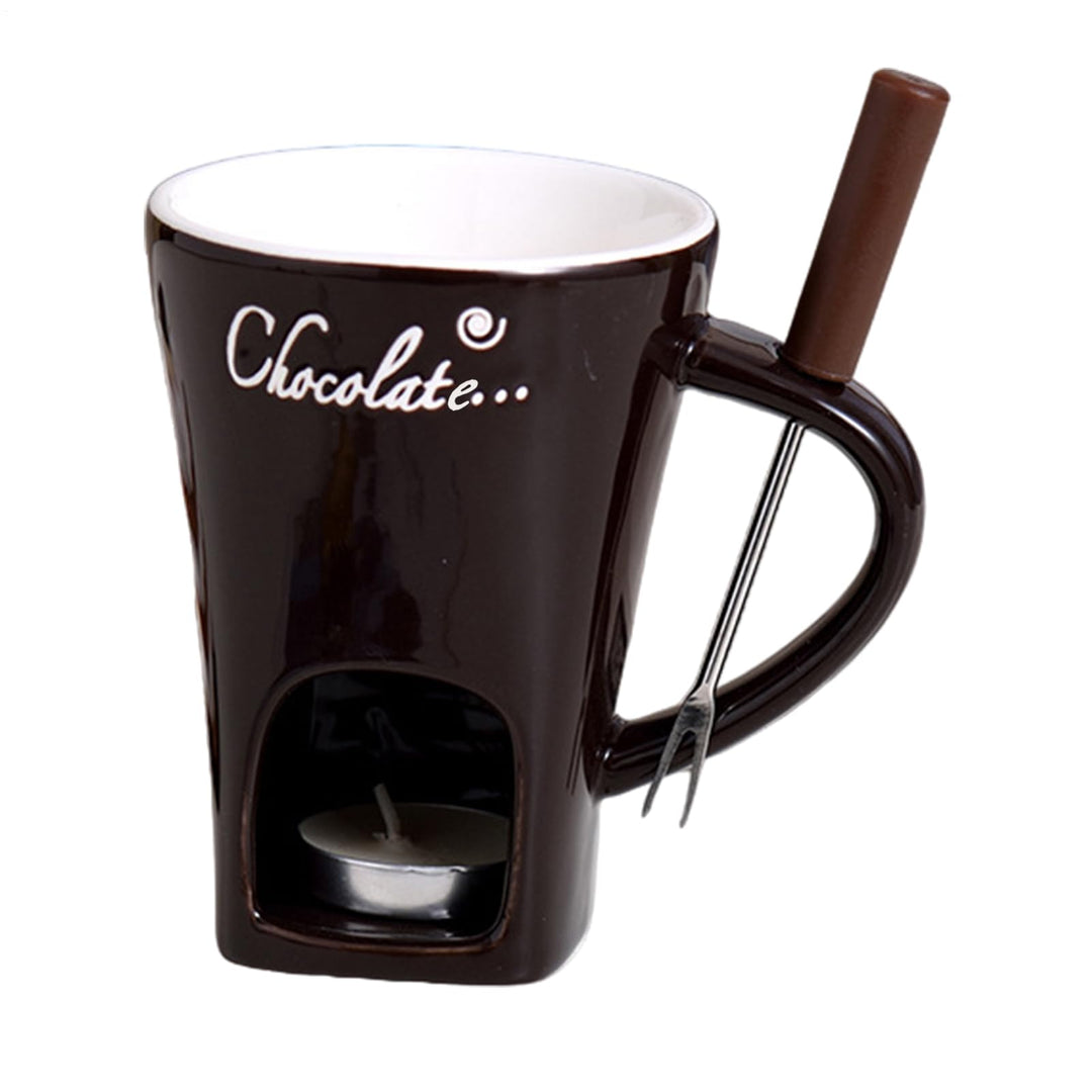 Generisch Schokofondue Tasse 200 Ml Keramik Schokoladenfondue Mit Gabeln Keramik Schokoladenfondue S
