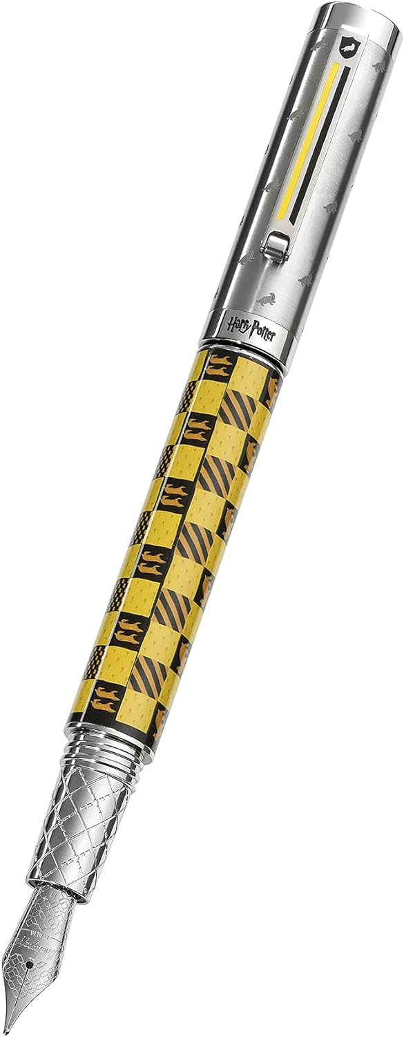 Montegrappa Harry Potter Hufflepuff Füllfederhalter aus Edelstahl, mit Hufflepuff Logo, in der Farbe