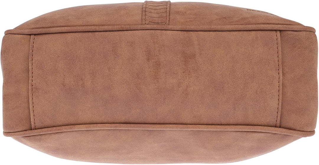 Christian Wippermann Damen Tasche Schultertasche Umhängetasche Crossover Bag Leder Optik Handtasche