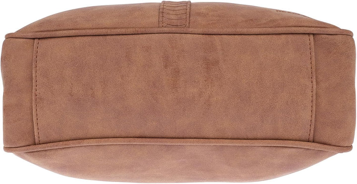 Christian Wippermann Damen Tasche Schultertasche Umhängetasche Crossover Bag Leder Optik Handtasche