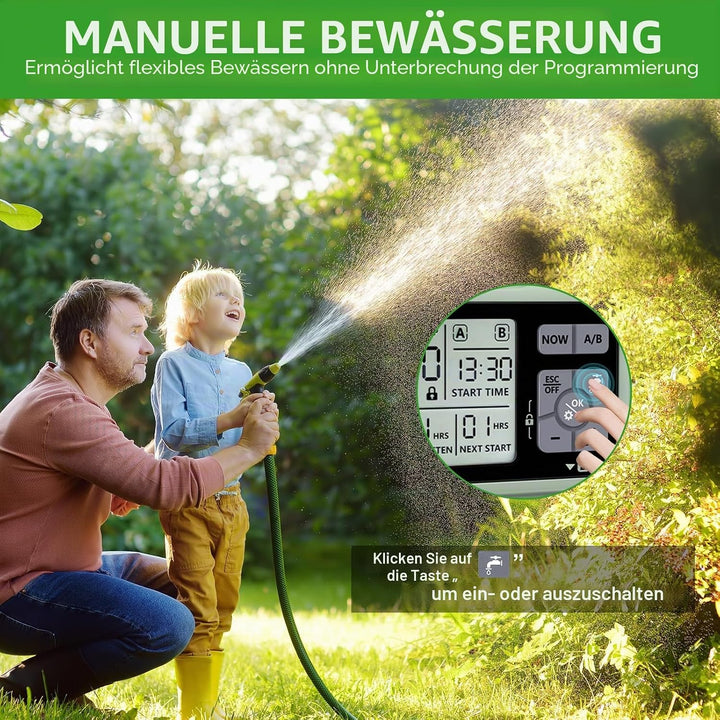 Bewässerungscomputer 2 ausgänge,Automatische Bewässerung Programmierbar Bewässerungsuhr,bis zu 3 Bew
