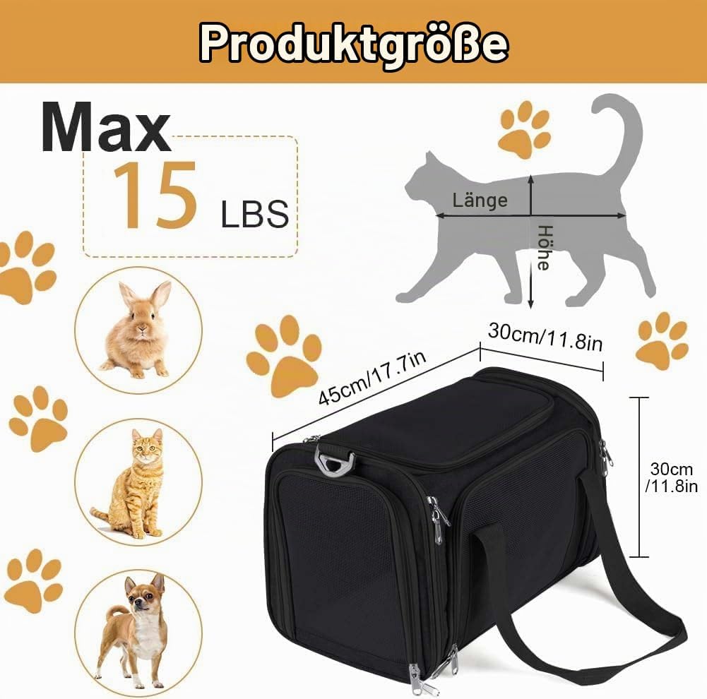 Hundebox faltbar, Hundetransportbox, Transporttasche für Katze Hund für Reise Auto Flugzeug, Leicht
