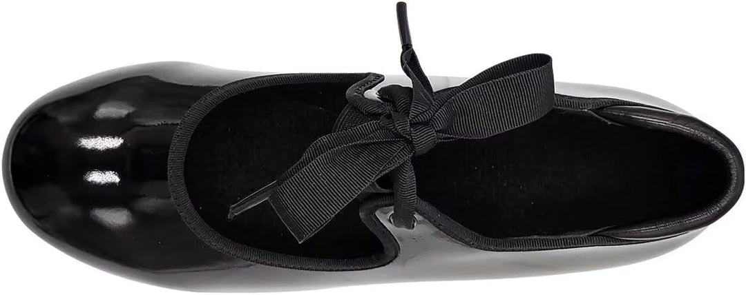 s.lemon Steppschuhe,Schwarz 2,5 cm Absatzhöhe Schnüren Stepp Schuhe für Kinder Erwachsene, Schwarz