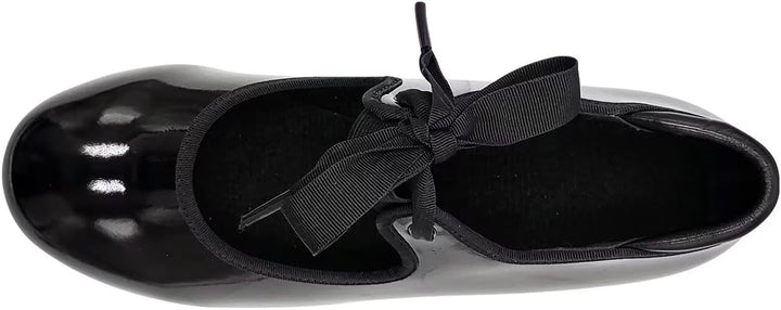 s.lemon Steppschuhe,Schwarz 2,5 cm Absatzhöhe Schnüren Stepp Schuhe für Kinder Erwachsene, Schwarz