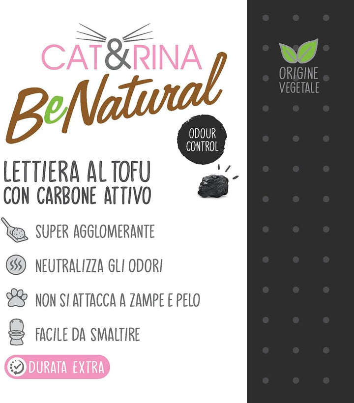 Cat&Rina BeNatural Tofu Katzenstreu, pflanzlich und stark klumpend. Biologisch abbaubar und in der T