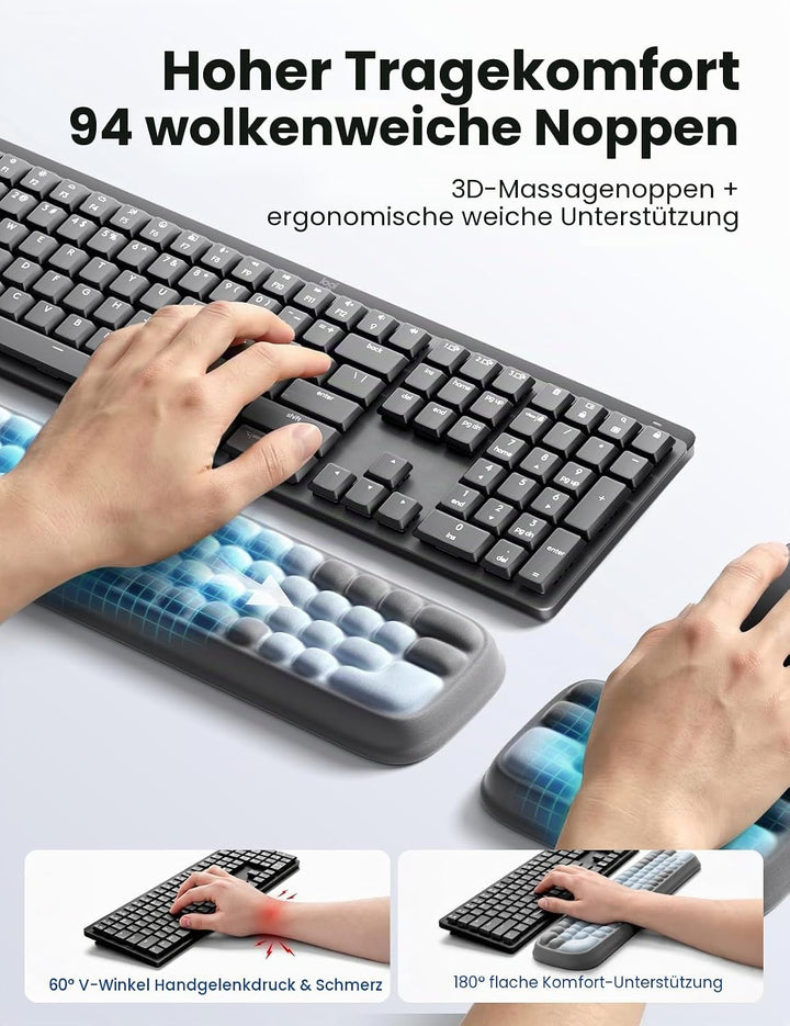 MEATANTY Hautfreundliche Handgelenkauflage Tastatur Handballenauflage [Memory-Schaum] [Atmungsaktiv]