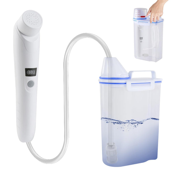 Portable Elektrisch Bidet, Bidet Po Dusche, Tragbare Dusche | mit 3L Weiss-Blaue Wasserbehälter für