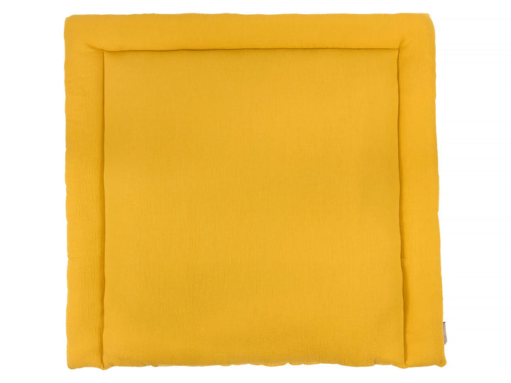 KraftKids Wickelauflage in Doppelkrepp Gelb Mustard, Wickelunterlage 85x75 cm (BxT), Wickelkissen Wi