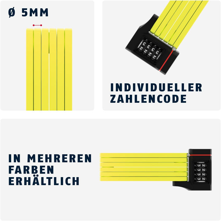 ABUS Faltschloss Bordo uGrip 5700C SH mit Halterung - Fahrradschloss mit Zahlencode und 5 mm starken